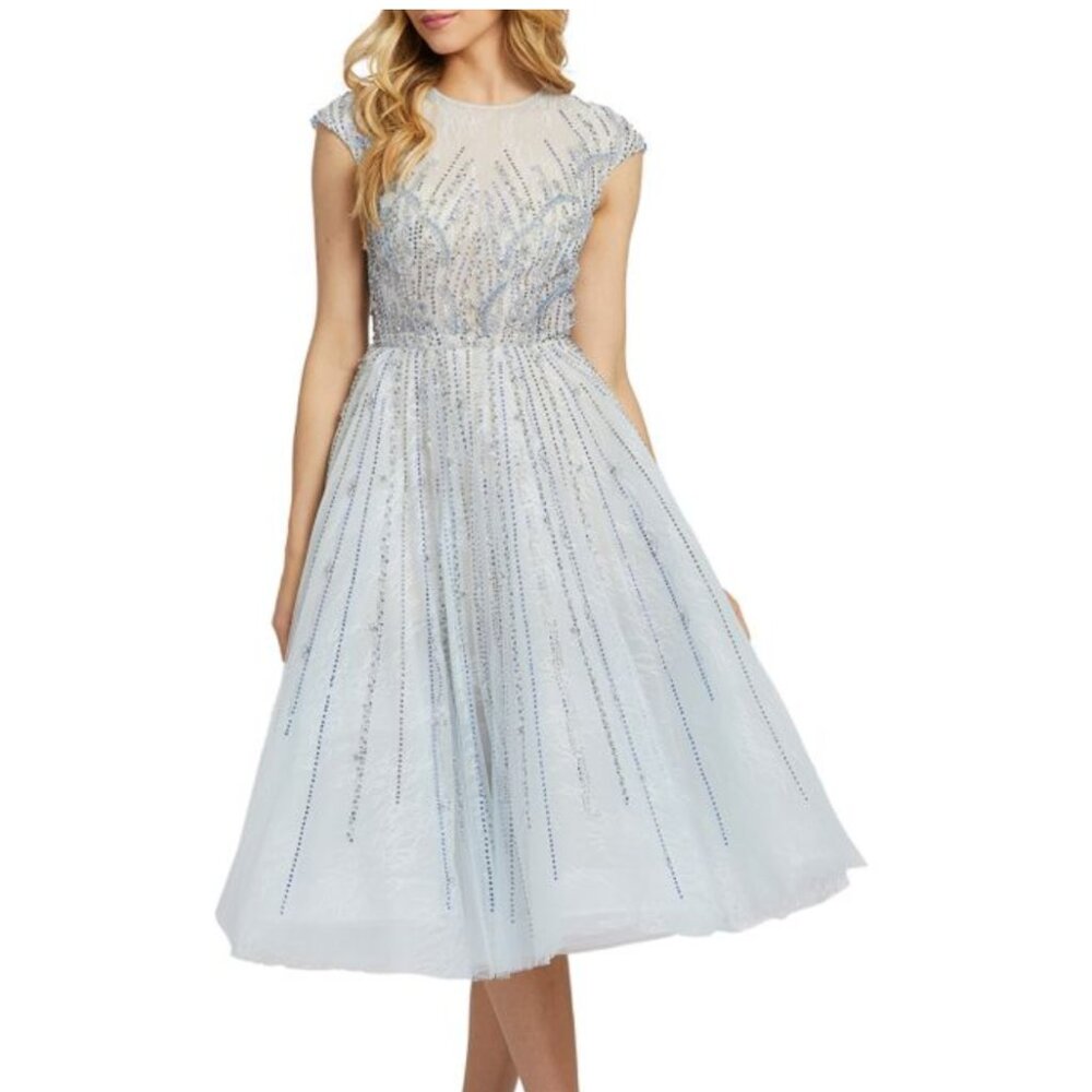 Baby Blue Beaded Midi Dress